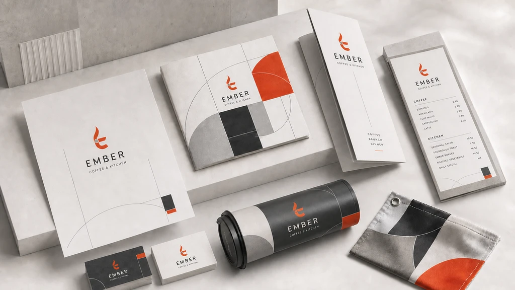 Voorbeeld van branding en visuele merkidentiteit